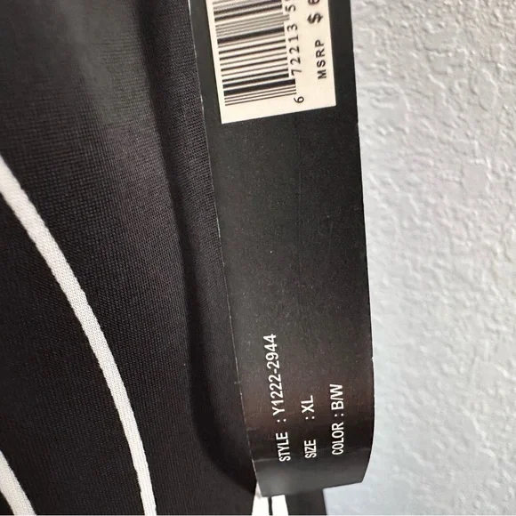 Sandra Darren Black White Abstract Print Short Sleeve Dress XL NWT - Picture 11 of 12